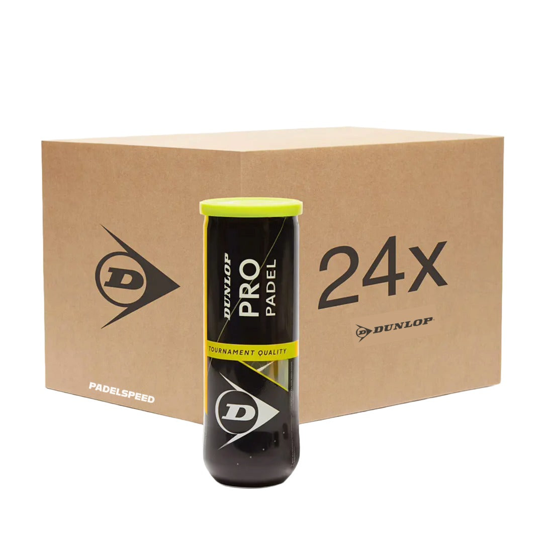 Padel Balls Dunlop Pro Box of 24 Tubes (72 Balls)