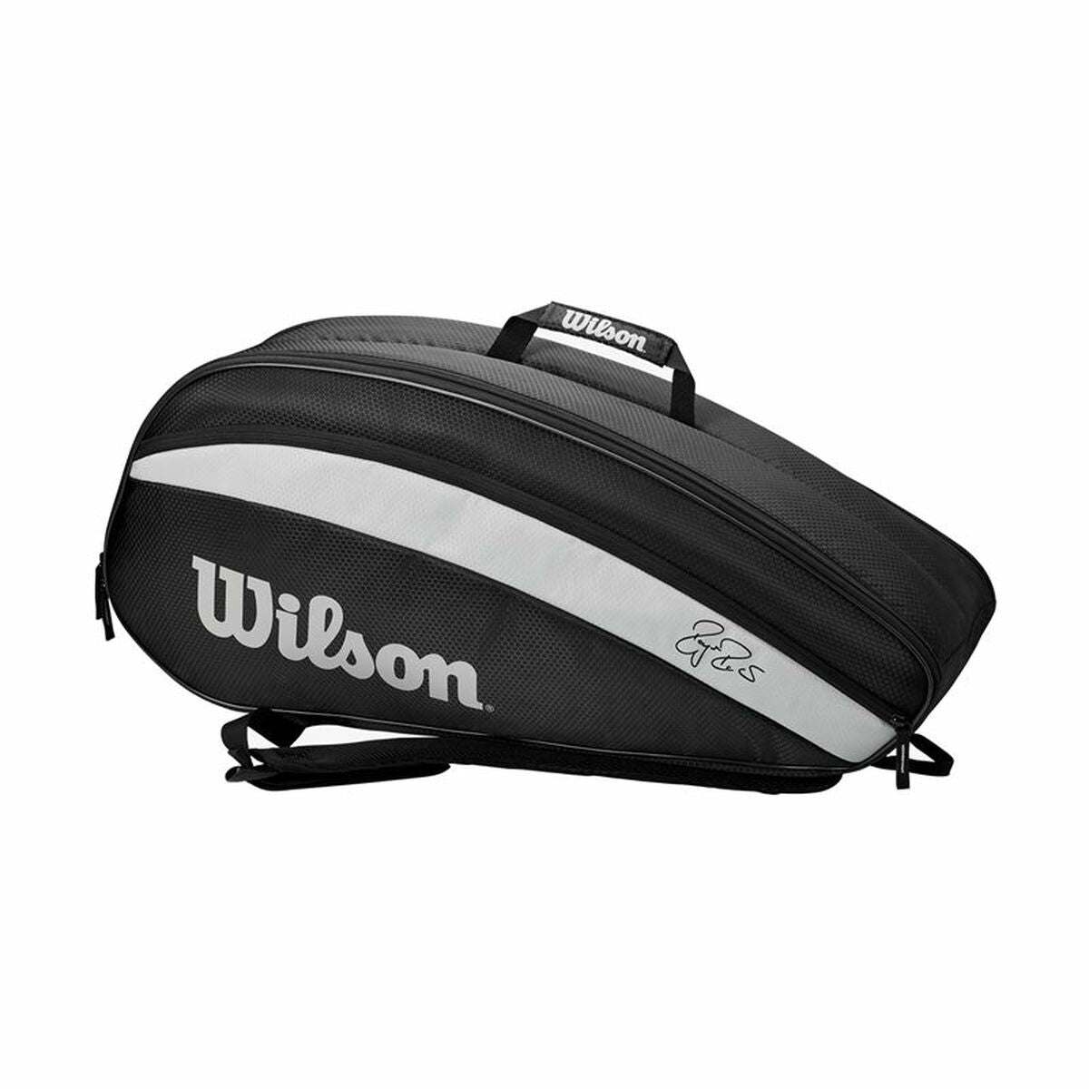 Saco para raquetes Wilson 6R RF Team Preto/Cinzento