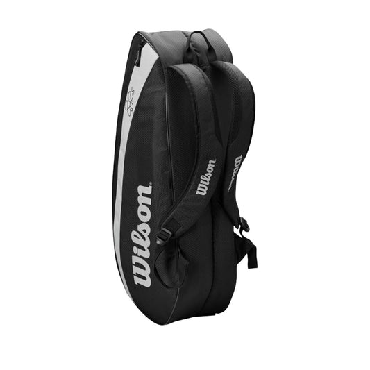 Tennis Racket Bag Wilson Roger Federer Team Black (6-Racket) - Padelspeed - UK padel and racket sports shop (Sports and outdoors, Tennis)