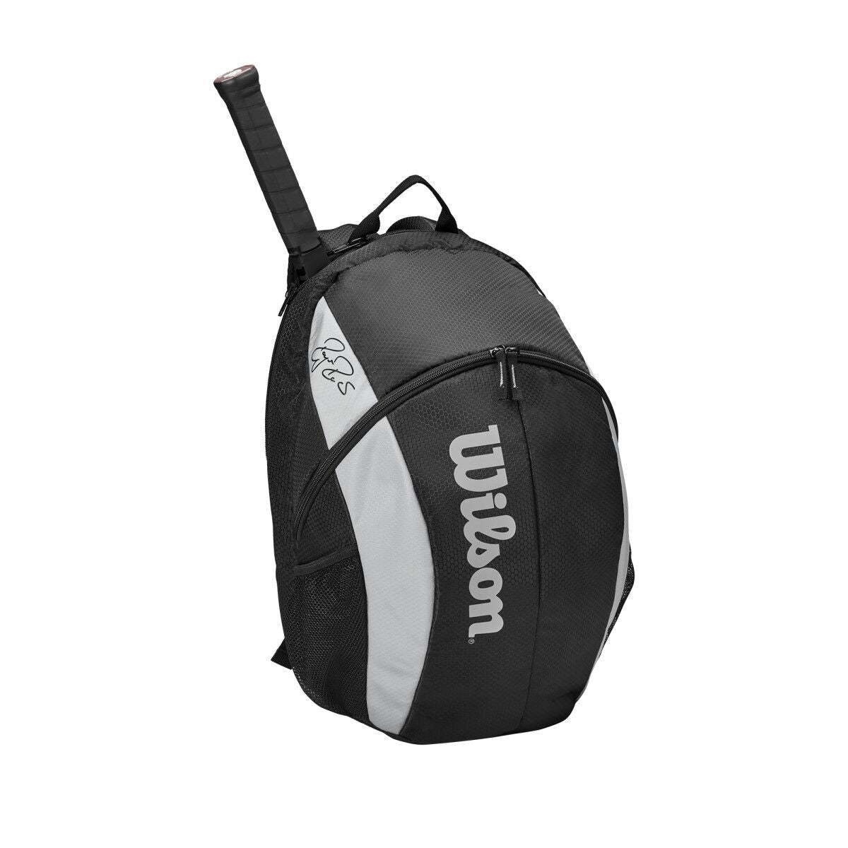 Tennis Racket Bag Backpack Wilson Roger Federer Team Black - Padelspeed Padel, Squash & Tennis