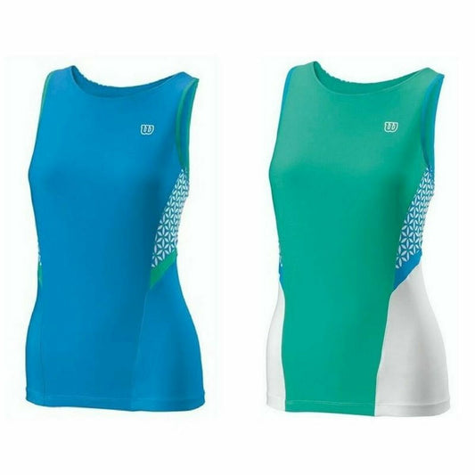 Tank Top Women Wilson Court Glamour Reversible Blue/Green