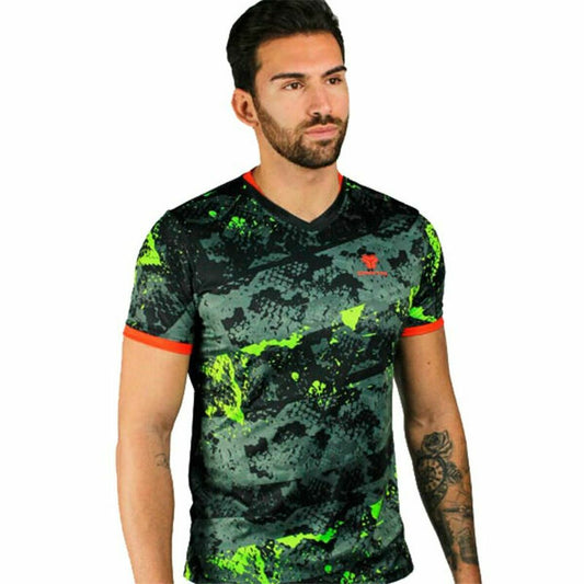 Camiseta Deportiva de Manga Corta Cartri Castri Cobra Pádel Verde Negro