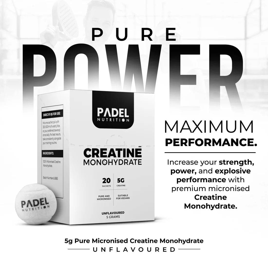 Padel Nutrition Creatine - 20 Sachet Box