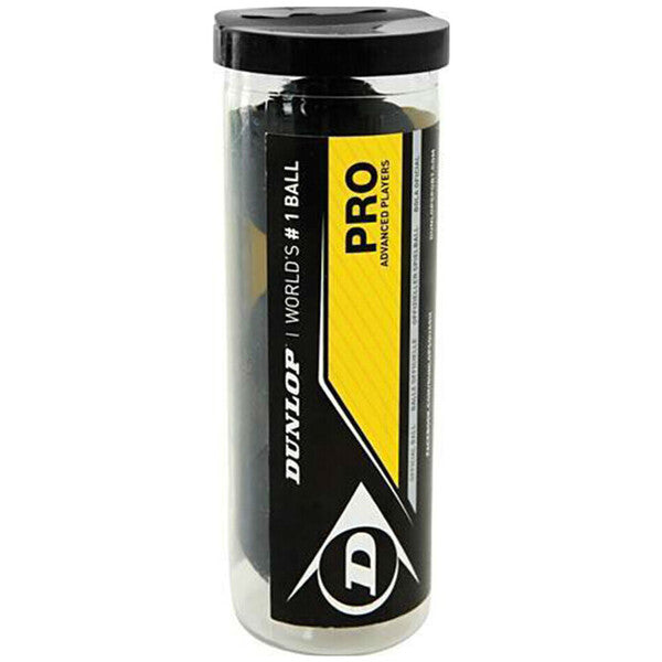 Squash Balls Dunlop Pro Double Yellow Dot (3 Ball Tube) - Padelspeed Padel, Squash & Tennis