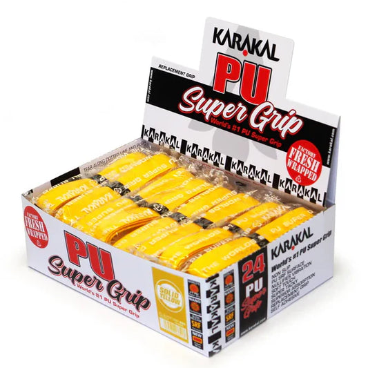 Replacement Racket Grips Karakal PU Super Grip Yellow (Box of 24)