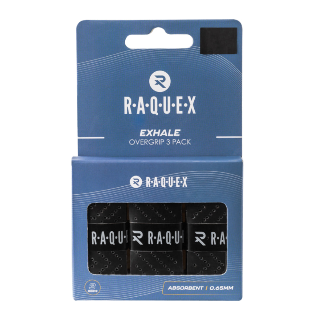 Padel/Squash/Tennis Raquex Exhale Racket Overgrips (Pack of 3) - Padelspeed Padel, Squash & Tennis