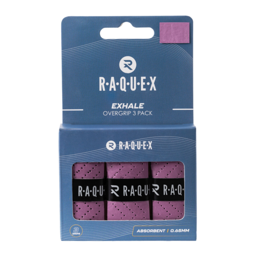 Padel/Squash/Tennis Raquex Exhale Racket Overgrips (Pack of 3) - Padelspeed Padel, Squash & Tennis