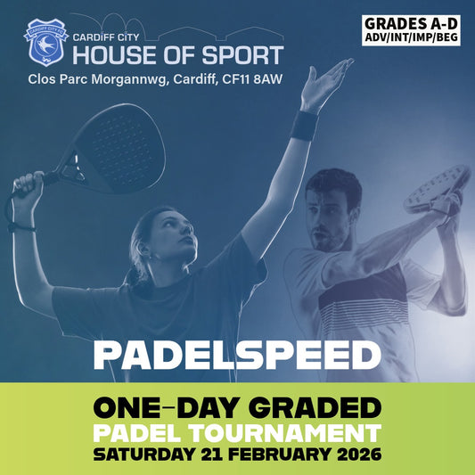 Padel Tournament One-Day Graded (21 February 2026, Cardiff): Grades A-D (Advanced to Beginner)